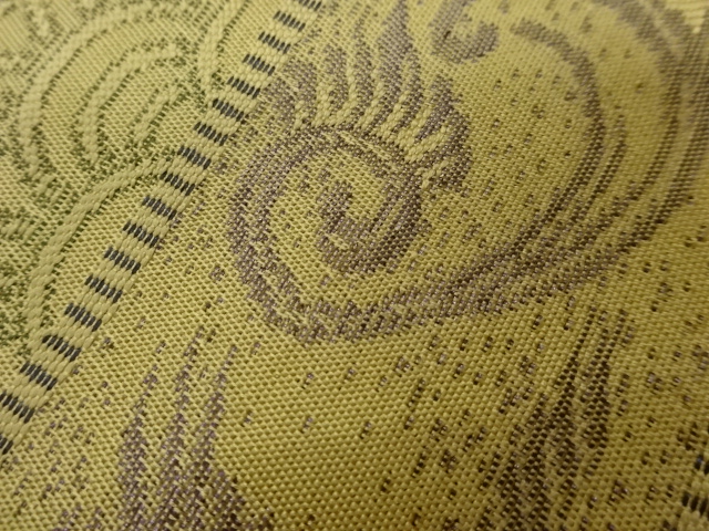  名物裂に古典柄・横段模様織出し洒落袋帯